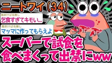 動画で見る⇒【2ch面白いスレ】「スーパーで試食を全部食べたら出禁になっちゃったｗ」→結果wwww【ゆっくり解説】【バカ】【2chの面白い話題】