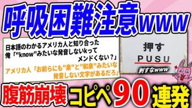 【2chウサバラ】笑いすぎて過呼吸注意の腹筋崩壊コピペ90連発！