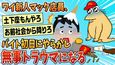 【なんJ民の巣窟】【2ch面白スレ】ワイ新人マック店員、バイト初日にとんでもないやらかしをし無事トラウマになる【ゆっくり解説】