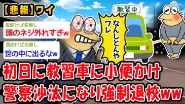 【2chおバカ問題児】【悲報】入校初日に教習車に小便かけ警察沙汰になり強制退校ww【2ch面白いスレ】