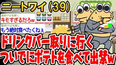 【2chの面白い話題】【2ch面白いスレ】ドリンクバー取りに行くついでに知らん人のポテトを食べて出禁になった結果wwww 【ゆっくり解説】【バカ】【悲報】