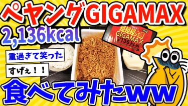 【2ch面白キッチン】【2ch面白いスレ】2,136カロリー！ペヤングGIGAMAX食べてみたｗｗｗ