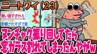 【2chの面白い話題】【2ch面白いスレ】ヌンチャク振り回してたら窓ガラス割れてしまったんやがwwww【ゆっくり解説】【バカ】【悲報】