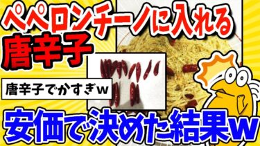 【2ch面白キッチン】【2ch面白いスレ】ペペロンチーノに入れる唐辛子、安価で決めた結果www