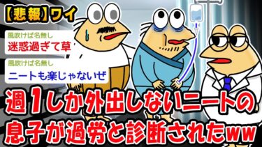 【2chおバカ問題児】【悲報】週1しか外出しないニートの息子が過労と診断されたww【2ch面白いスレ】