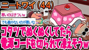 【2chの面白い話題】【2ch面白いスレ】コタツでぬくぬくしてたら電源コードを切られて凍えそうwwww【ゆっくり解説】【バカ】【悲報】