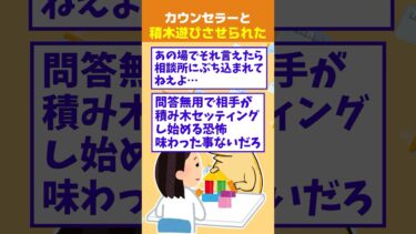 【なんJ民の巣窟】【2ch面白】ワイ、幼稚園児扱いされてカウンセラーと積み木遊びをさせられる