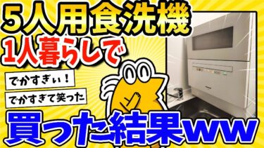 【2ch面白キッチン】【2ch面白いスレ】１人暮らしなのに５人用食洗機買った結果www