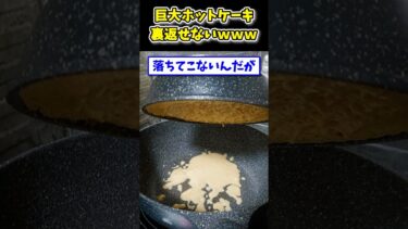 【2ch面白キッチン】【2ch面白いスレ】200ｇのホットケーキ裏返そうにも落ちてこないんだがwww