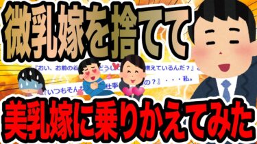 【2chで笑いを叫ぶ】微乳嫁を捨てて美乳嫁に乗りかえてみた【2ch修羅場スレ】