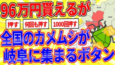 【鉄人28匹ギコ&しぃ】96万円貰えるが全国のカメムシが岐阜に集まるボタン【2ch面白いスレゆっくり解説】