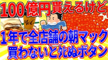 【鉄人28匹ギコ&しぃ】100億円貰えるけど1年以内に国内全てのマクドナルドで朝マックを買わないとﾀﾋぬ【2ch面白いスレゆっくり解説】