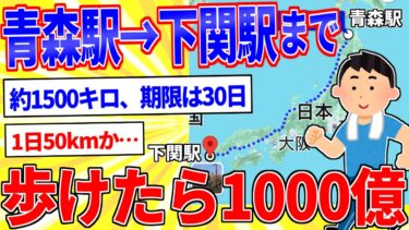 【鉄人28匹ギコ&しぃ】青森駅から下関駅まで歩けたら1000億円←やる？【2ch面白いスレゆっくり解説】