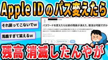 【2chが好きなんだお】【2ch面白いスレ】apple IDのパスワード変更したら残高全部なくなってたんやが