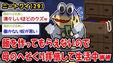 【2ch人情屋台】【バカ】飯を作ってもらえないので母のへそくり拝借して生活中ww【2ch面白いスレ】