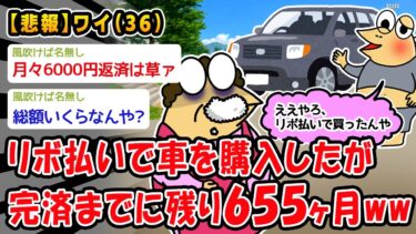 【2ch人情屋台】【悲報】リボ払いで車を購入したが完済までに残り655ヶ月ww【2ch面白いスレ】