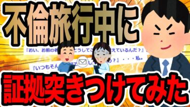 【2chで笑いを叫ぶ】不倫旅行中に証拠突きつけてみた【2ch修羅場スレ】