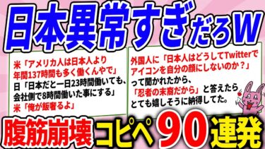 【2chウサバラ】外国人の反応で日本の異常さに気づかされたwww腹筋崩壊コピペ90連発！