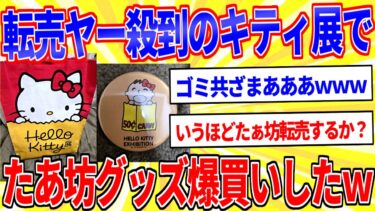 【鉄人28匹ギコ&しぃ】転売ヤー問題で炎上中の「ハローキティ展」でたあ坊グッズ爆買いｗｗｗ【2ch面白いスレゆっくり解説】