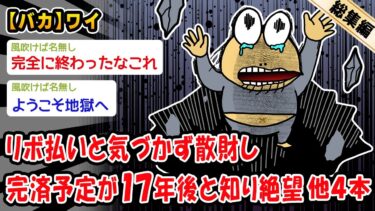 【2ch人情屋台】【悲報】400万円リボ払いを抱えているワイ、完済予定は17年後、合計返済額902万円で人生終了。他4本を加えた総集編【2ch面白いスレ】