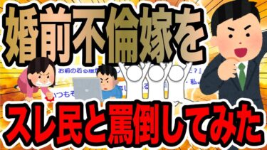 【2chで笑いを叫ぶ】婚前不倫嫁をスレ民と罵倒してみた【2ch修羅場スレ】