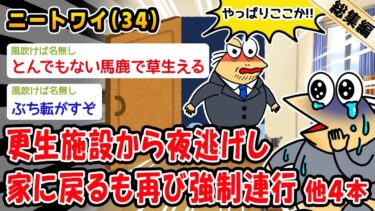 【2chおバカ問題児】【悲報】更生施設から夜逃げし家に戻るも再び強制連行。他4本を加えた総集編【2ch面白いスレ】