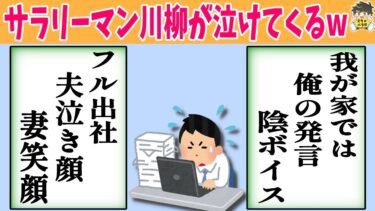 【2chバラエティ】【22連発】涙なしで見れないサラリーマン川柳がヤバすぎたwww笑ったら寝ろwww【ゆっくり】