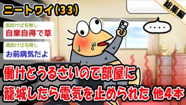 【2chおバカ問題児】【悲報】働けとうるさいので部屋に籠城したら電気を止められた。他4本を加えた総集編【2ch面白いスレ】