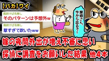 【2ch人情屋台】【バカ】嫁が夜中に夜間外出が増え探偵に調査をお願いした結果。他4本を加えた総集編【2ch面白いスレ】