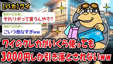 【2ch人情屋台】【バカ】ワイのクレカがいくら使っても3000円しか引き落とされないww【2ch面白いスレ】