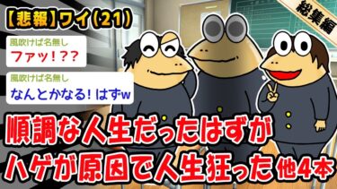 【2ch人情屋台】【悲報】順調な人生だったはずがハゲが原因で人生狂った。他4本を加えた総集編【2ch面白いスレ】