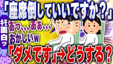 【ハチとオシン 】【ｷﾓ面白い2chスレ】【悲報】「座席を倒していいですか？」「ダメです」　→【ゆっくり解説】