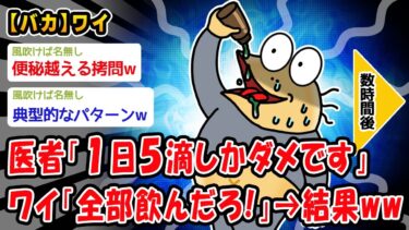 【2ch人情屋台】【バカ】便秘に悩み処方された薬の用法守らず全部飲んだ結果ww【2ch面白いスレ】