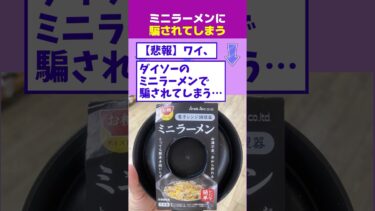 【なんJ民の巣窟】【2ch面白】ワイ、ダイソーのミニラーメンに騙されてしまう