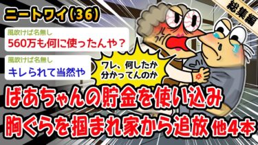 【2chおバカ問題児】【悲報】ばあちゃんの貯金を使い込んだのがバレ胸ぐらを掴まれ家から追放された。他4本を加えた総集編【2ch面白いスレ】