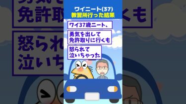 【なんJ民の巣窟】ワイニート(37)勇気を出して免許取りに行った結果