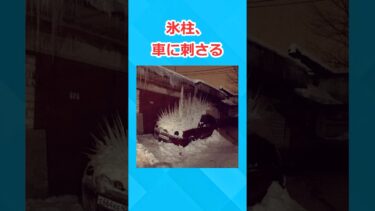 【2chホウソウキョク】【2ch面白いスレ】氷柱、車に刺さる