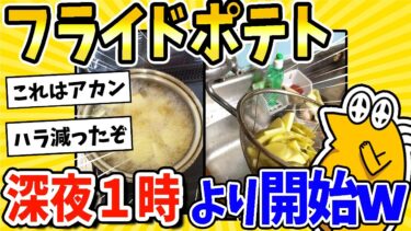 【2ch面白キッチン】【2ch面白いスレ】フライドポテト作り、深夜1時より開始されるwww