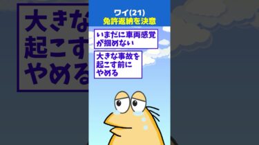 【なんJ民の巣窟】【2ch面白】ワイ(21)、免許返納を決意する