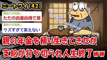 【2chおバカ問題児】【悲報】親の年金を頼り生きてきたが支給が打ち切られ人生終了ww【2ch面白いスレ】