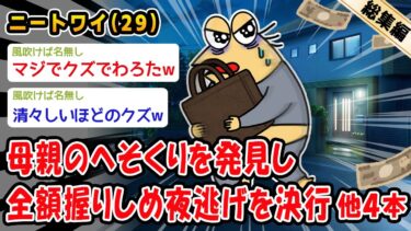 【2chおバカ問題児】【バカ】母親のへそくりを発見し全額握りしめ夜逃げを決行。他4本を加えた総集編【2ch面白いスレ】