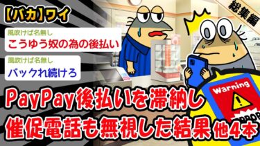 【2ch人情屋台】【バカ】PayPay後払いを滞納し催促電話も無視した結果。他4本を加えた総集編【2ch面白いスレ】