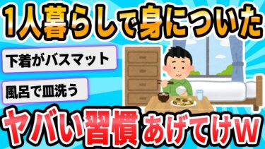 【2chが好きなんだお】【2ch面白いスレ】一人暮らしでついた変な習慣