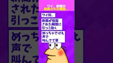 【なんJ民の巣窟】【2ch面白】ワイ、新聞が投函された瞬間に引っこ抜く